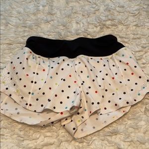 White polka dot Lululemon shorts